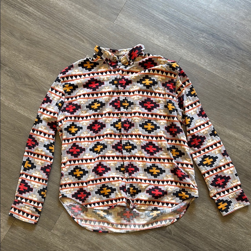 Tribal Print Men’s Button-Up Shirt